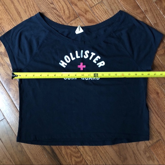 Hollister Navy Blue Surf Guard Crop Top Size Large - Picture 5 of 6